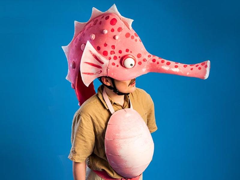 Bi-Curious George dressed as a seahorse