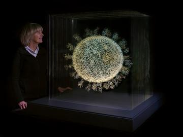 Artist Angela Palmer with ‘2020: The Sphere that Changed the World’